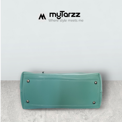 Aqua Chic Tote with Perforated Detail