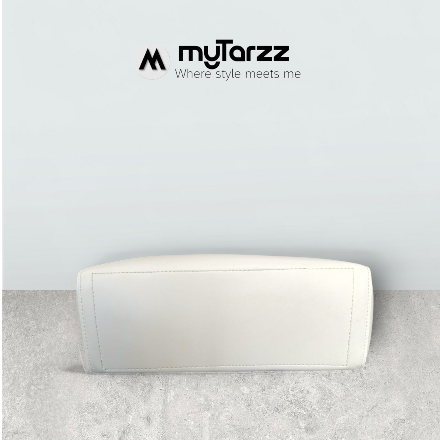 White Faux Leather Tote with Pom Pom Charm