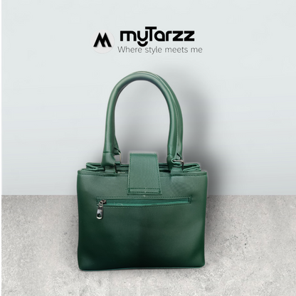 Elegant Forest Green Tote with Tassel Charm