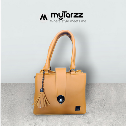 Classic Tan Tote with Tassel Charm