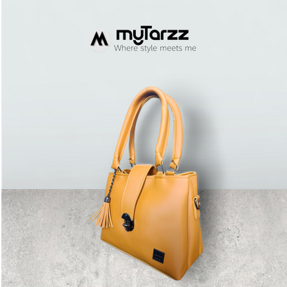 Classic Tan Tote with Tassel Charm