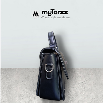 Black Embossed Shoulder Bag Imported