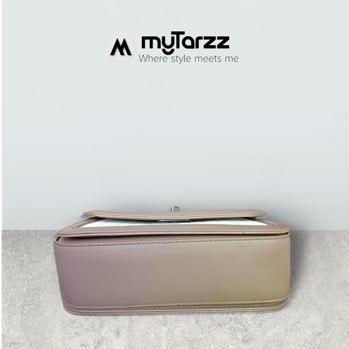 Two-Tone Tan and White Shoulder Bag Imported