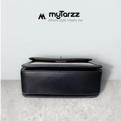 Two-Tone White and Black Shoulder Bag Imported