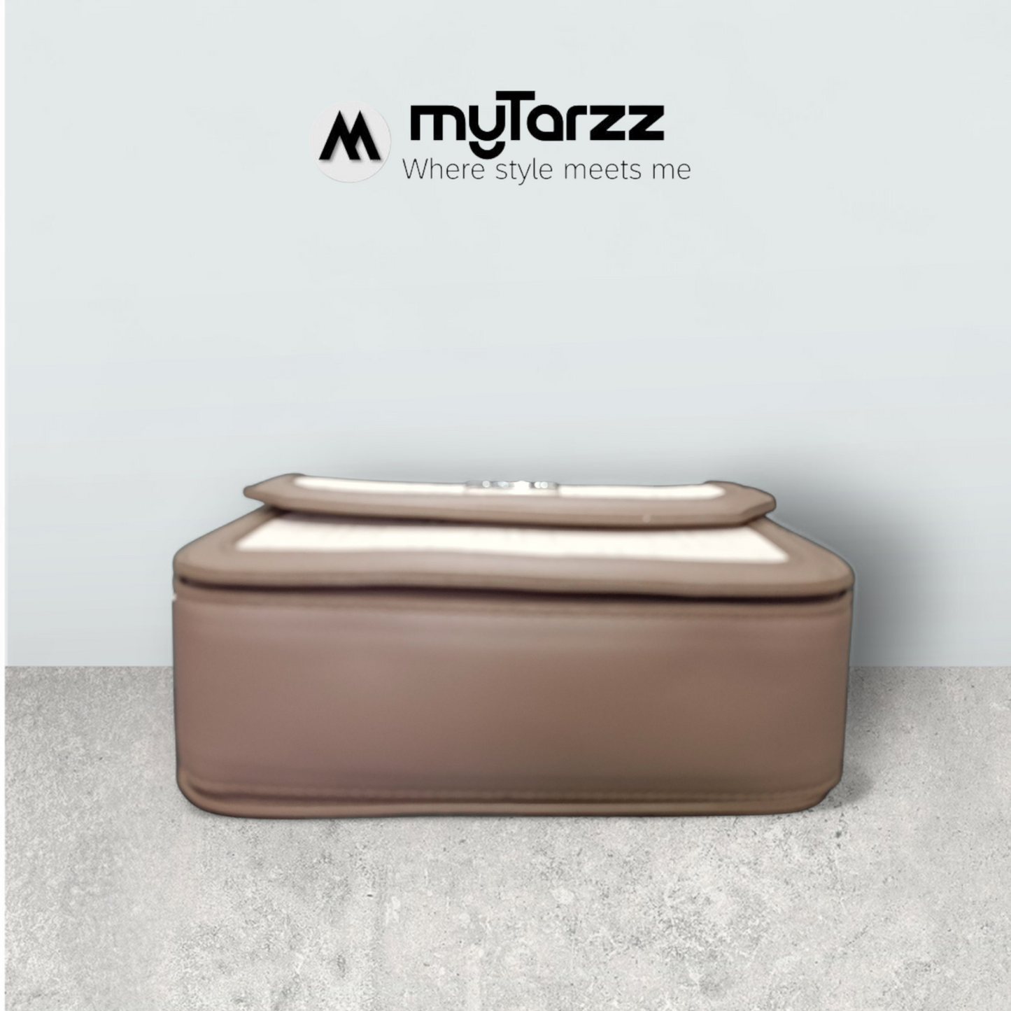 Two-Tone Taupe and Beige Shoulder Bag Imported