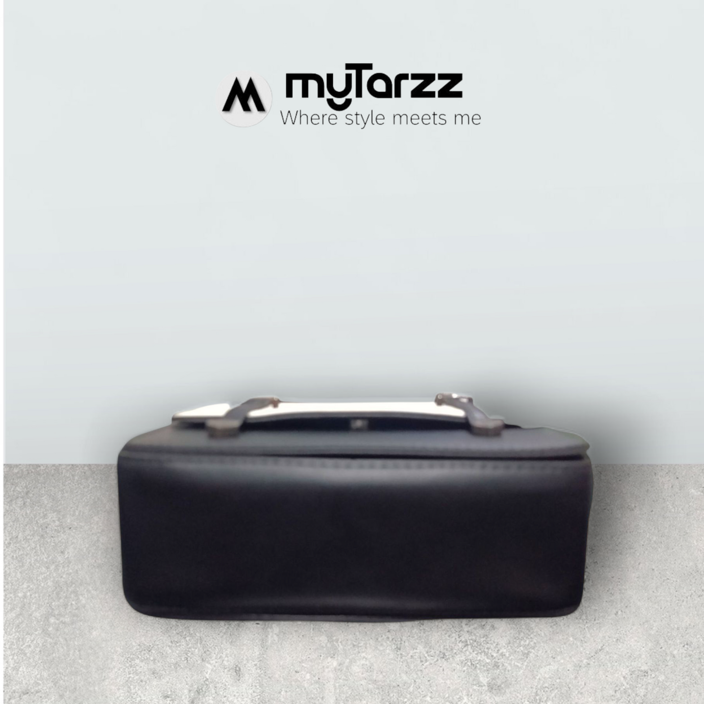 Two-Tone White and Black Faux Leather Satchel - Imported