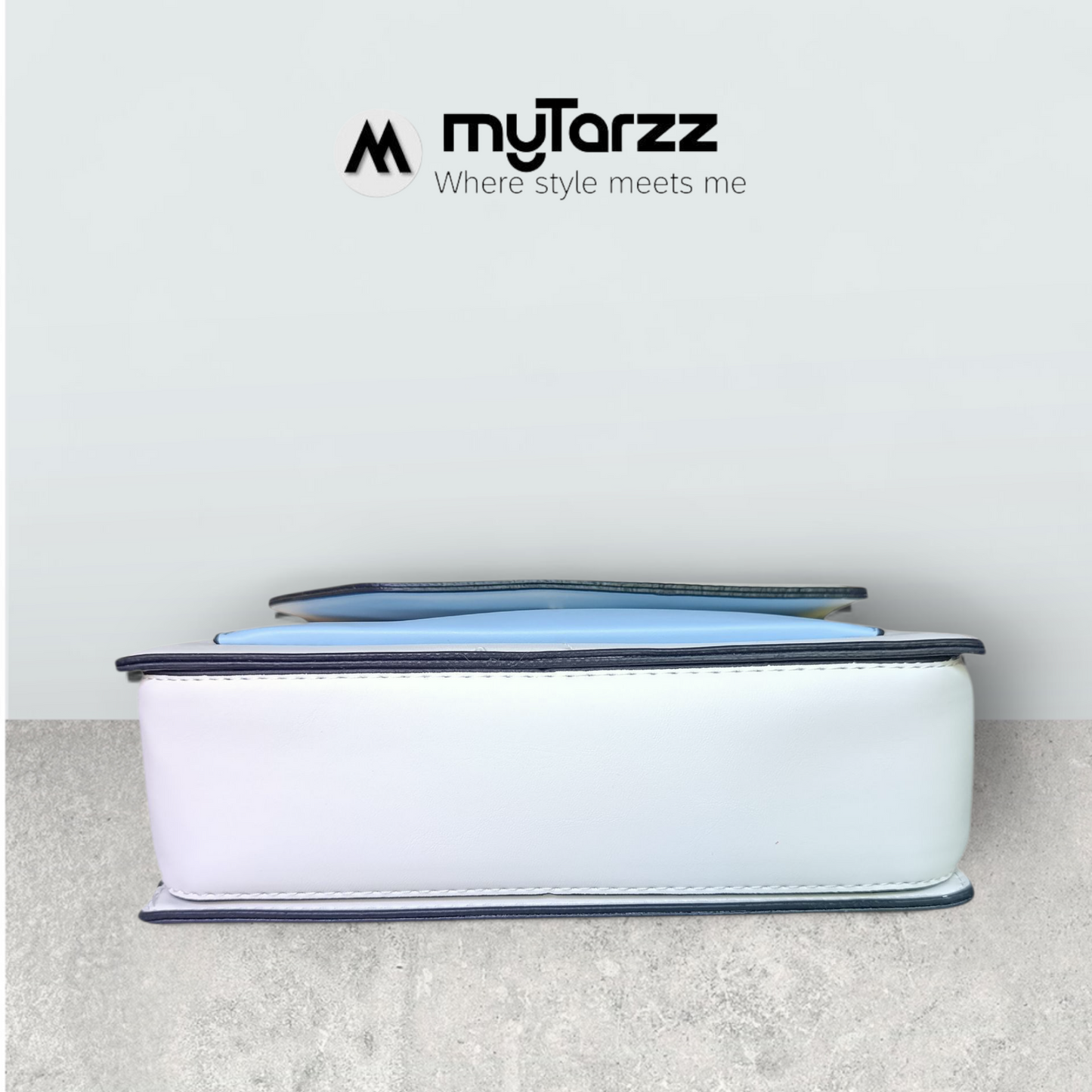 Classic Two-Tone Pink and Blue Satchel - Imported