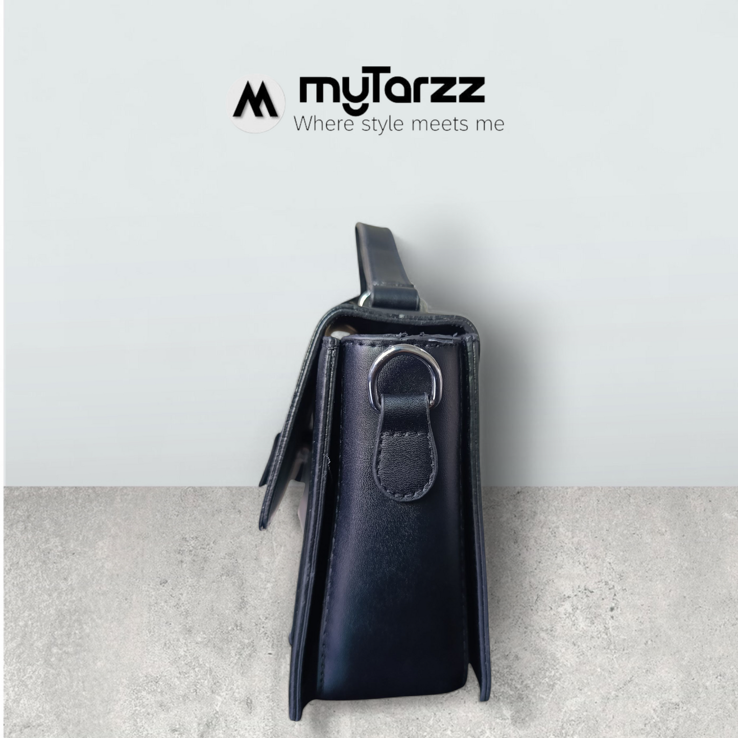 Classic Two-Tone Black & White Satchel - Imported