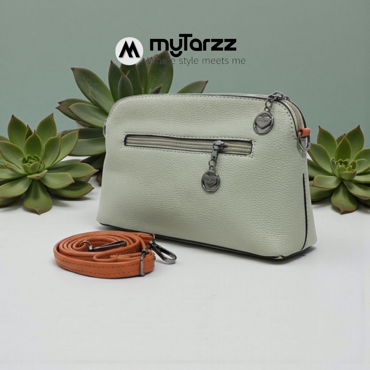 Perforated Dual Pouch Crossbody Set - Green