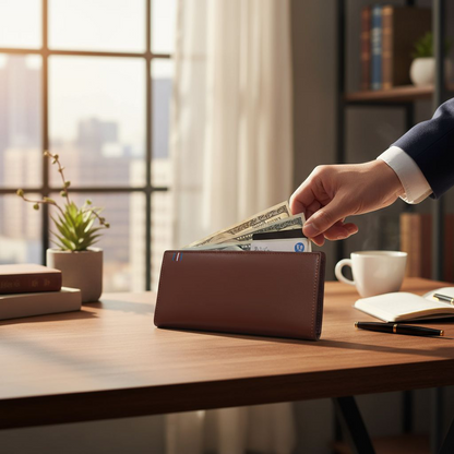 Professional Long Card Holder - Brown