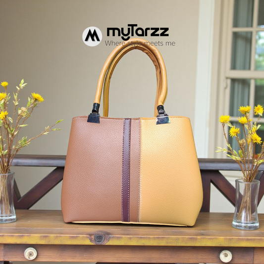 The Modern Day Tote - Caramel & Tan