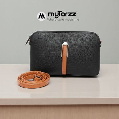 Perforated Dual Pouch Crossbody Set - Black