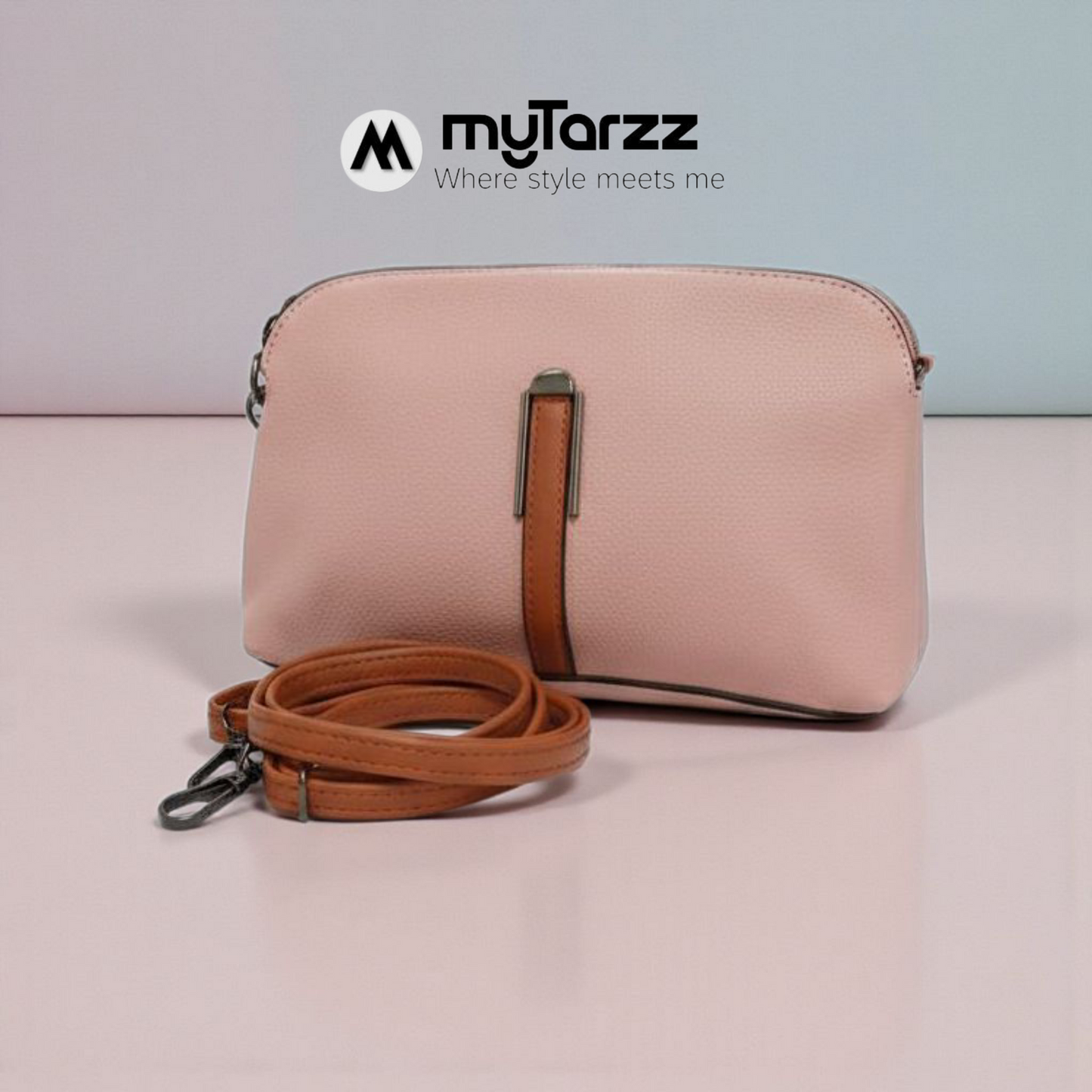 Perforated Dual Pouch Crossbody Set - Pink