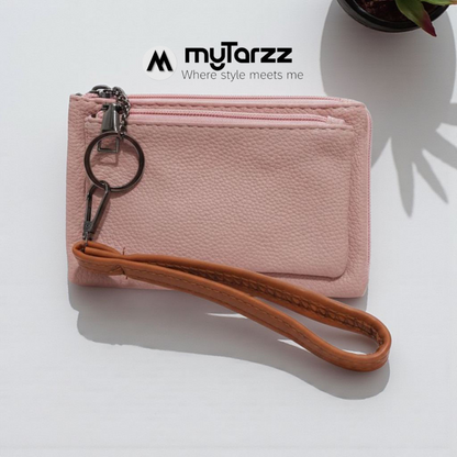 Perforated Dual Pouch Crossbody Set - Pink