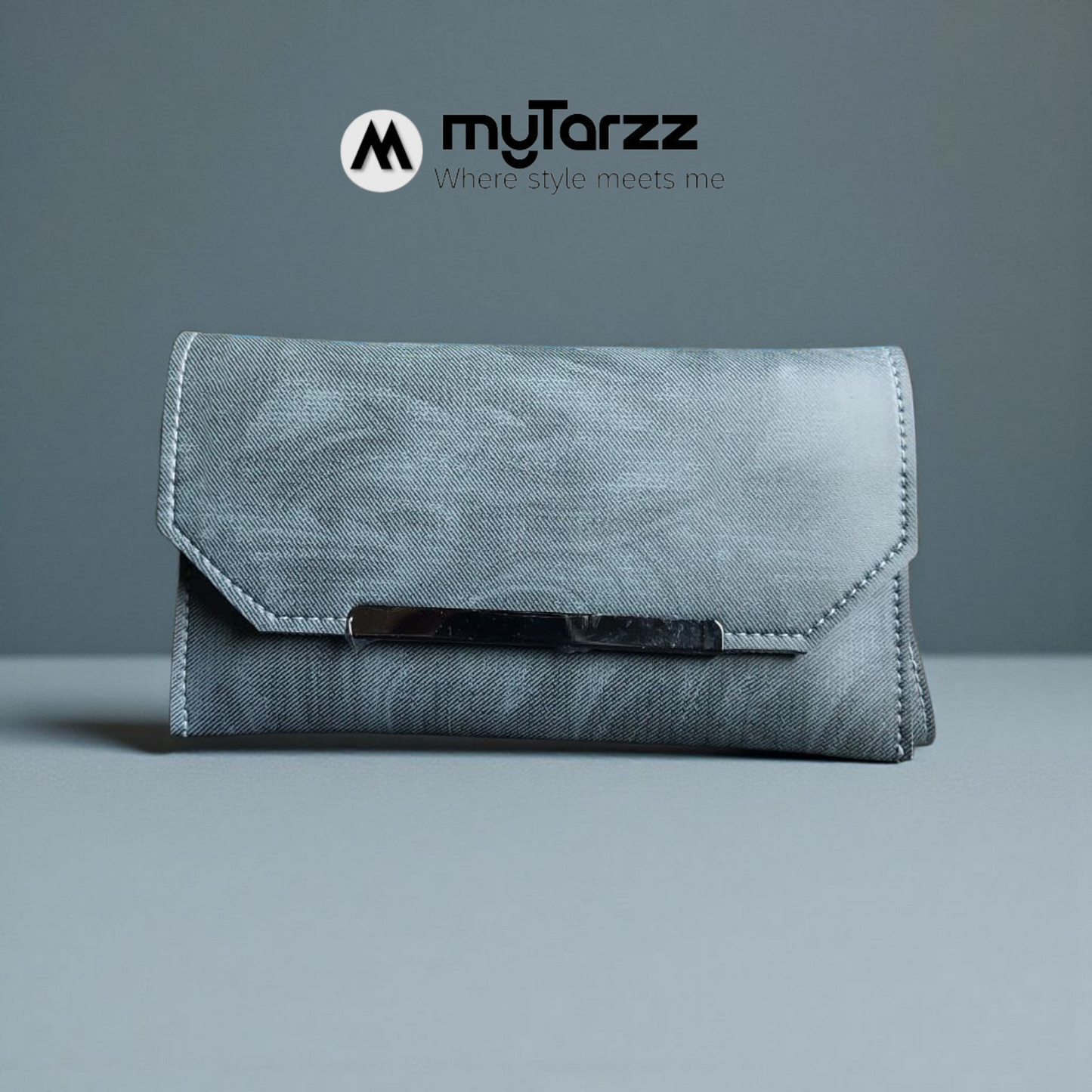 MyTarzz Minimalist Bar Clutch Wallet (Grey)